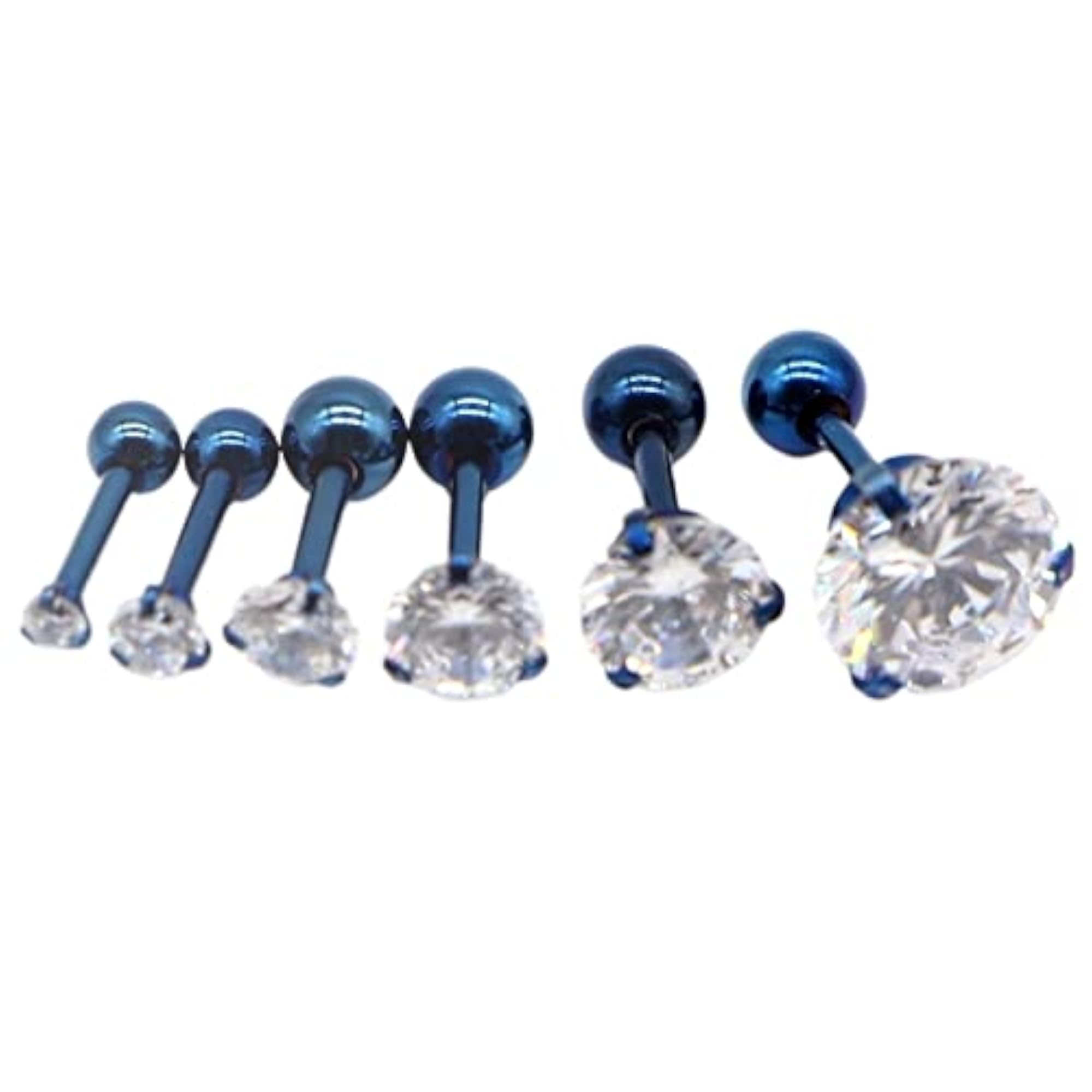 Small Round Crystal Stainless Steel Ear Screw Ball Earrings